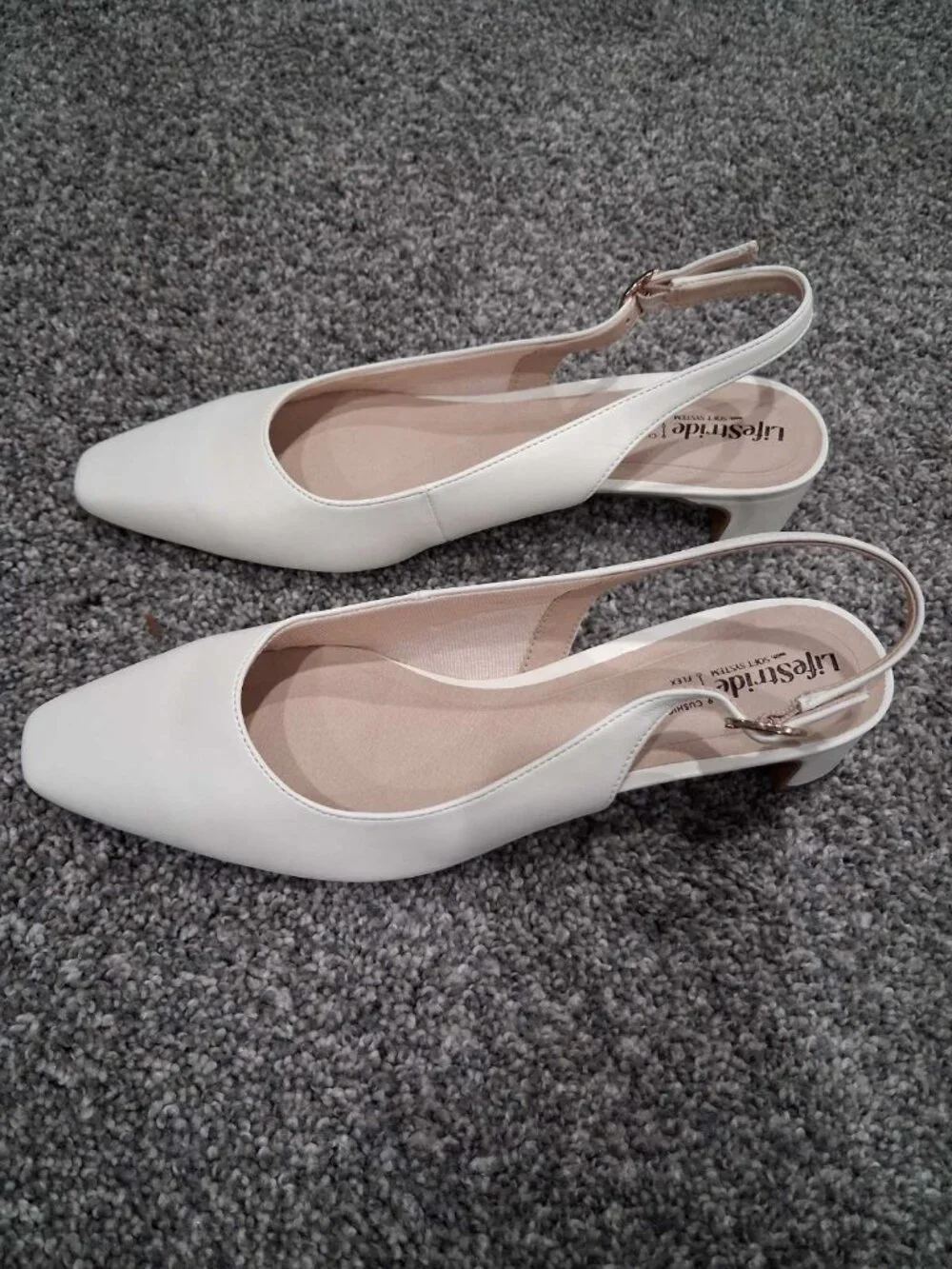 LifeStride Lorena Slingback Pumps – Bright White – Size 9 (NWB)